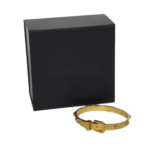 Michael Kors Astor Studded Gold Buckle Bracelet Bangle with Original Box - Picture 7 of 7